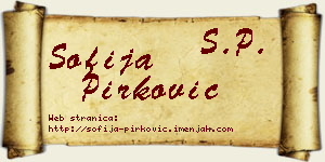 Sofija Pirković vizit kartica